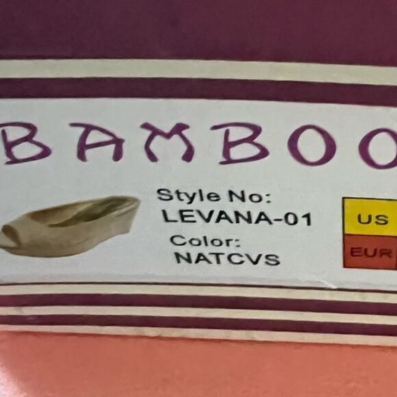 NIB Bamboo Natural Levana Wedge Sandal - Women's Peep Toe - Picture 4 of 4